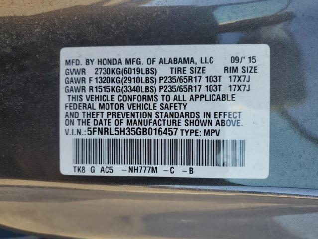 Photo 12 VIN: 5FNRL5H35GB016457 - HONDA ODYSSEY SE 