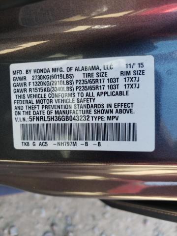 Photo 9 VIN: 5FNRL5H36GB043232 - HONDA ODYSSEY SE 