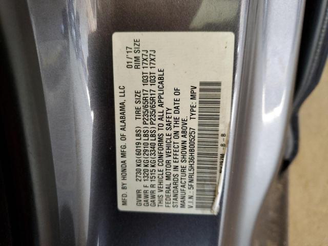 Photo 13 VIN: 5FNRL5H36HB005257 - HONDA ODYSSEY SE 