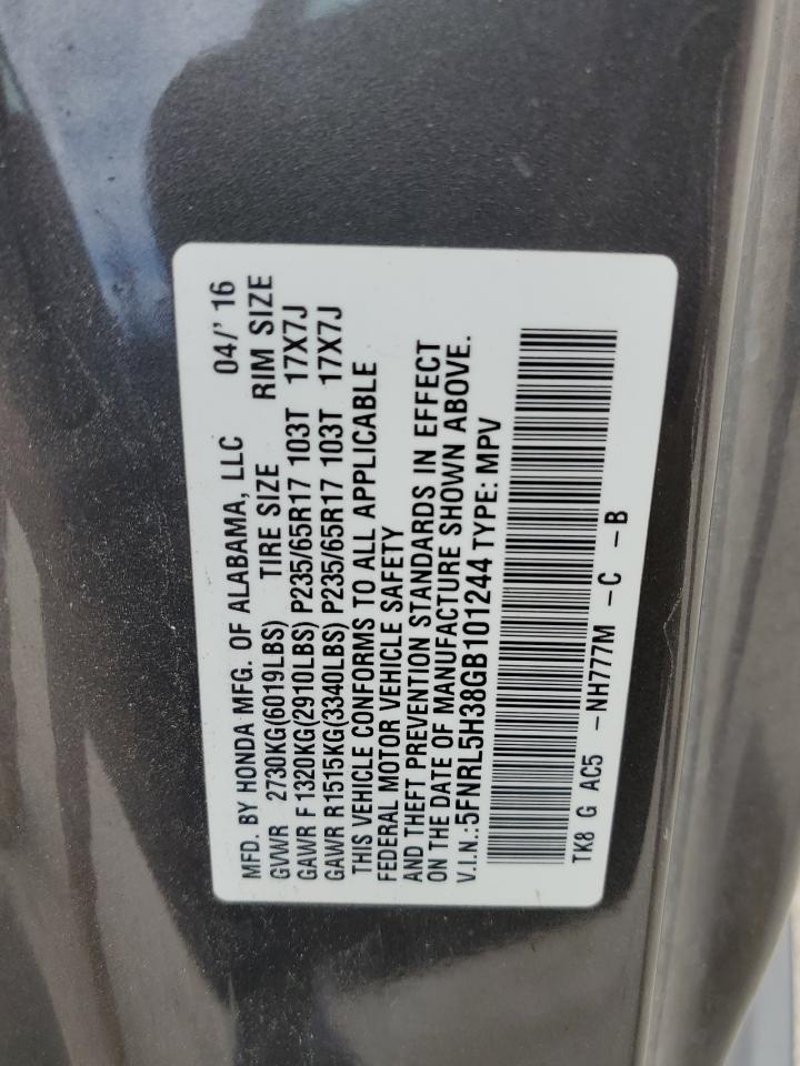 Photo 12 VIN: 5FNRL5H38GB101244 - HONDA ODYSSEY 