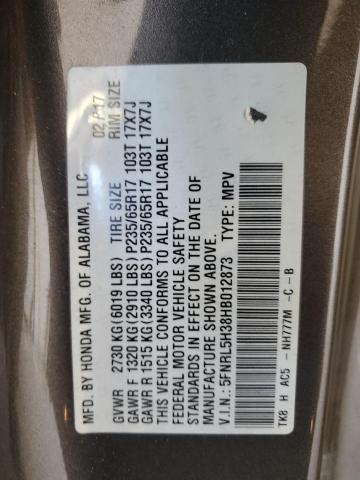 Photo 12 VIN: 5FNRL5H38HB012873 - HONDA ODYSSEY SE 