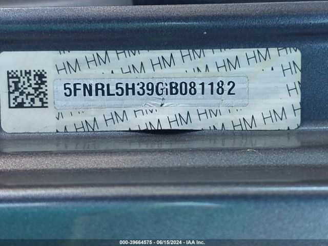 Photo 8 VIN: 5FNRL5H39GB081182 - HONDA ODYSSEY 