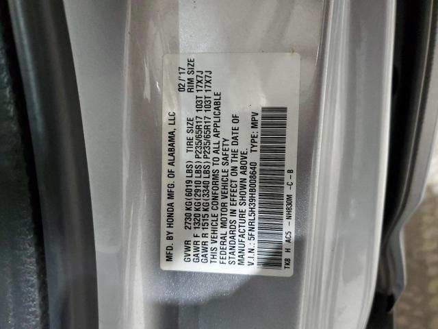 Photo 12 VIN: 5FNRL5H39HB008640 - HONDA ODYSSEY SE 