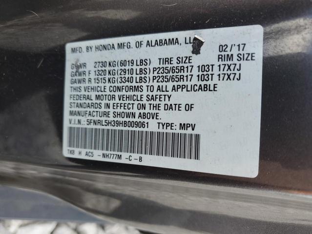 Photo 13 VIN: 5FNRL5H39HB009061 - HONDA ODYSSEY SE 