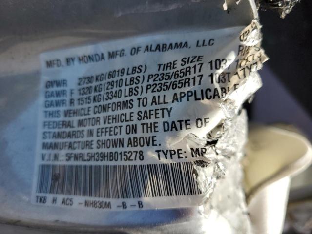 Photo 13 VIN: 5FNRL5H39HB015278 - HONDA ODYSSEY SE 