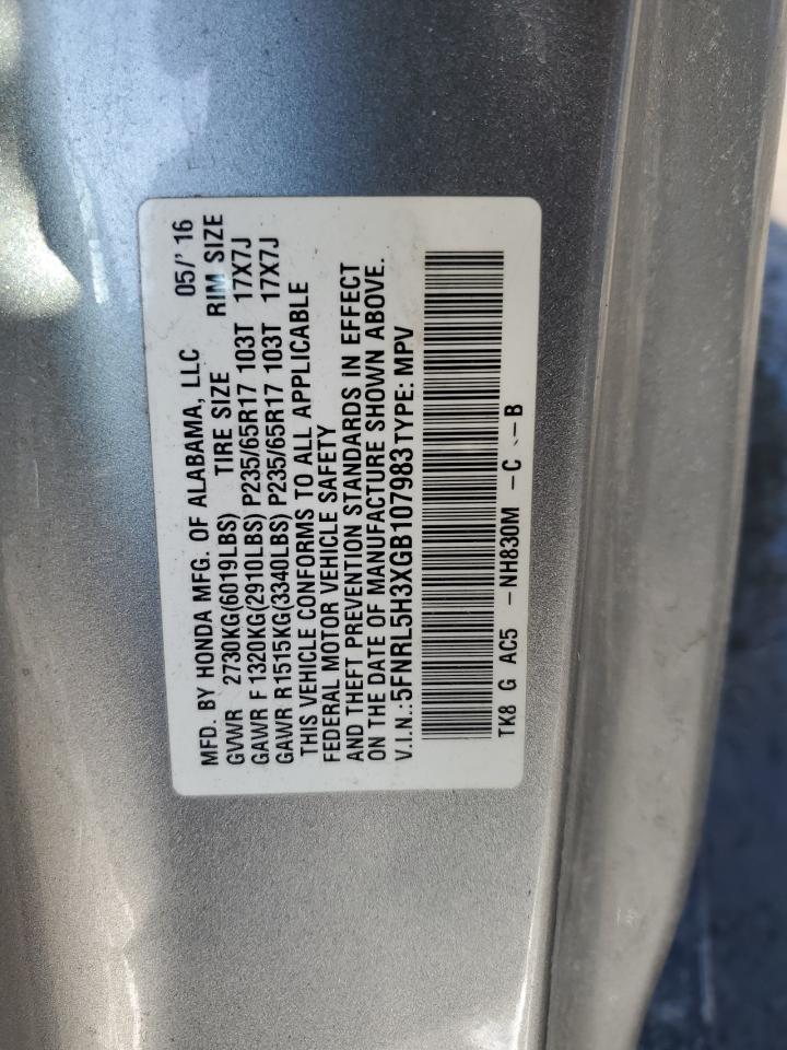 Photo 12 VIN: 5FNRL5H3XGB107983 - HONDA ODYSSEY 