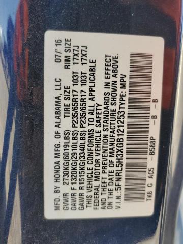 Photo 12 VIN: 5FNRL5H3XGB121253 - HONDA ODYSSEY SE 