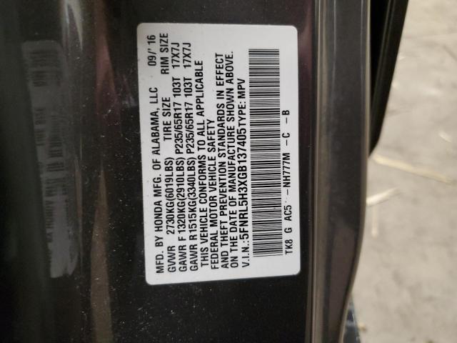 Photo 12 VIN: 5FNRL5H3XGB137405 - HONDA ODYSSEY 