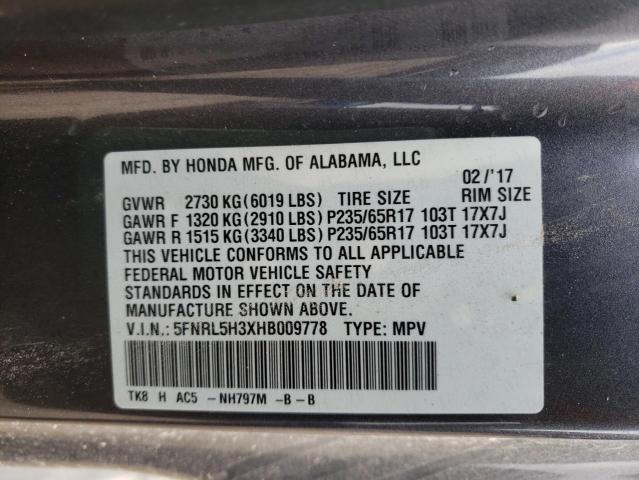 Photo 9 VIN: 5FNRL5H3XHB009778 - HONDA ODYSSEY SE 