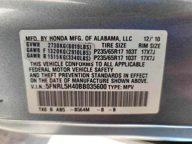 Photo 9 VIN: 5FNRL5H40BB035600 - HONDA ODYSSEY EX 