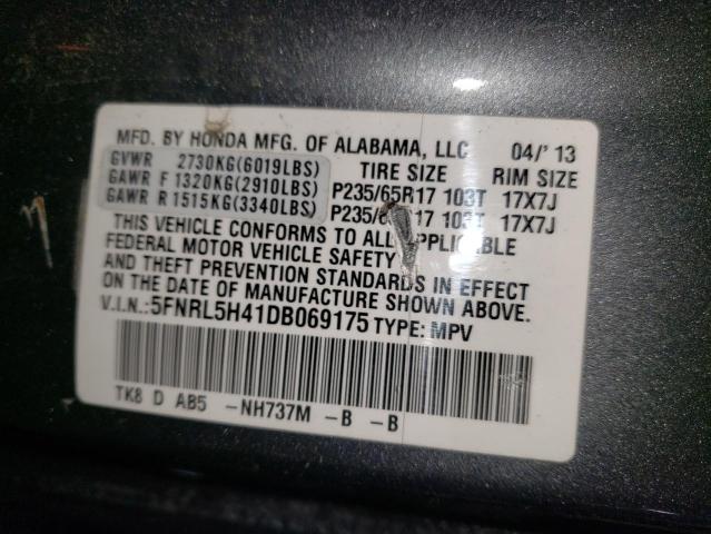 Photo 12 VIN: 5FNRL5H41DB069175 - HONDA ODYSSEY EX 