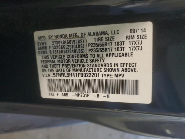 Photo 12 VIN: 5FNRL5H41FB022201 - HONDA ODYSSEY EX 