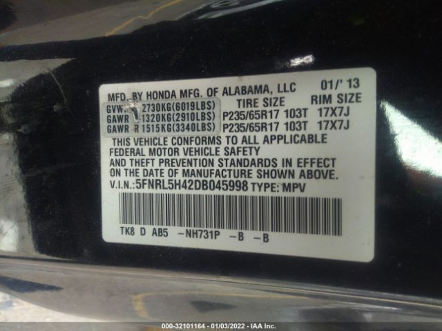 Photo 8 VIN: 5FNRL5H42DB045998 - HONDA ODYSSEY 