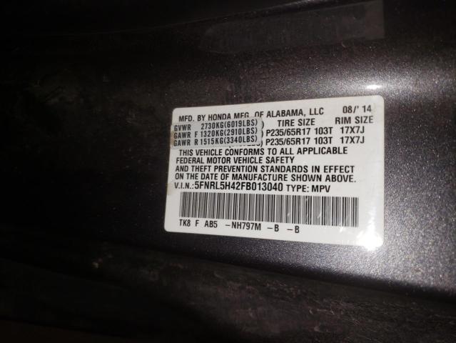 Photo 9 VIN: 5FNRL5H42FB013040 - HONDA ODYSSEY EX 