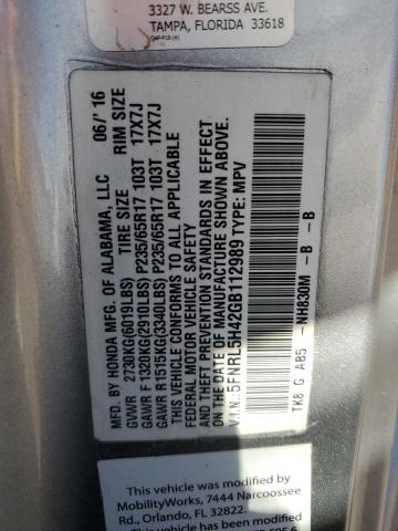 Photo 12 VIN: 5FNRL5H42GB112989 - HONDA ODYSSEY EX 