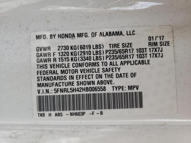 Photo 9 VIN: 5FNRL5H42HB006558 - HONDA ODYSSEY EX 