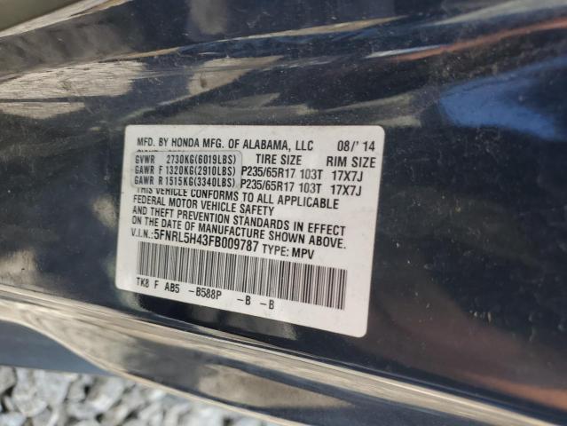 Photo 12 VIN: 5FNRL5H43FB009787 - HONDA ODYSSEY EX 