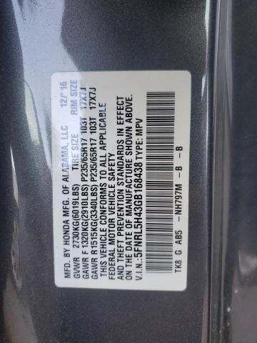 Photo 12 VIN: 5FNRL5H43GB168438 - HONDA ODYSSEY EX 