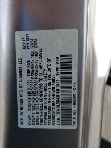 Photo 9 VIN: 5FNRL5H43HB013616 - HONDA ODYSSEY EX 