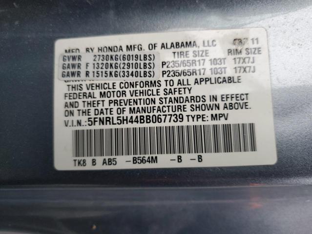 Photo 12 VIN: 5FNRL5H44BB067739 - HONDA ODYSSEY EX 