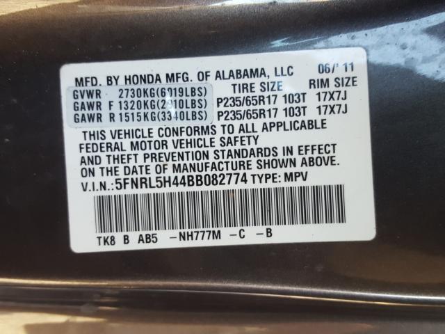 Photo 9 VIN: 5FNRL5H44BB082774 - HONDA ODYSSEY 