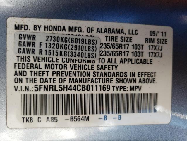 Photo 11 VIN: 5FNRL5H44CB011169 - HONDA ODYSSEY EX 