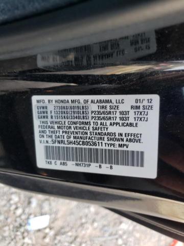 Photo 9 VIN: 5FNRL5H45CB053611 - HONDA ODYSSEY EX 