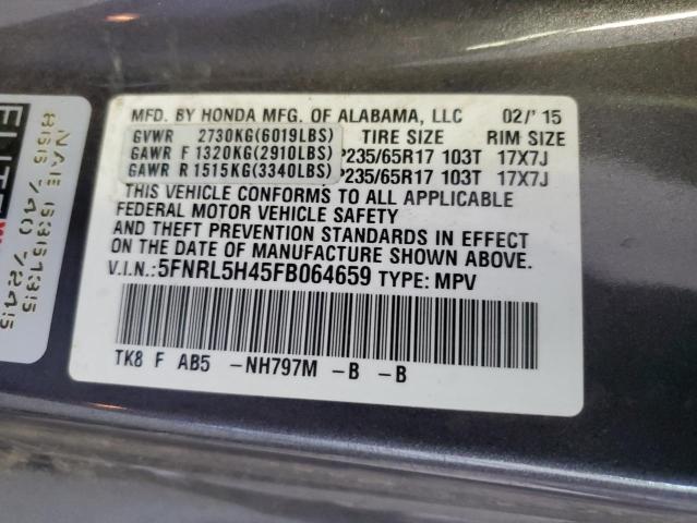 Photo 13 VIN: 5FNRL5H45FB064659 - HONDA ODYSSEY EX 