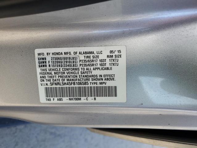 Photo 12 VIN: 5FNRL5H45FB106585 - HONDA ODYSSEY EX 