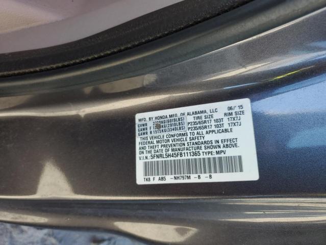 Photo 12 VIN: 5FNRL5H45FB111365 - HONDA ODYSSEY EX 