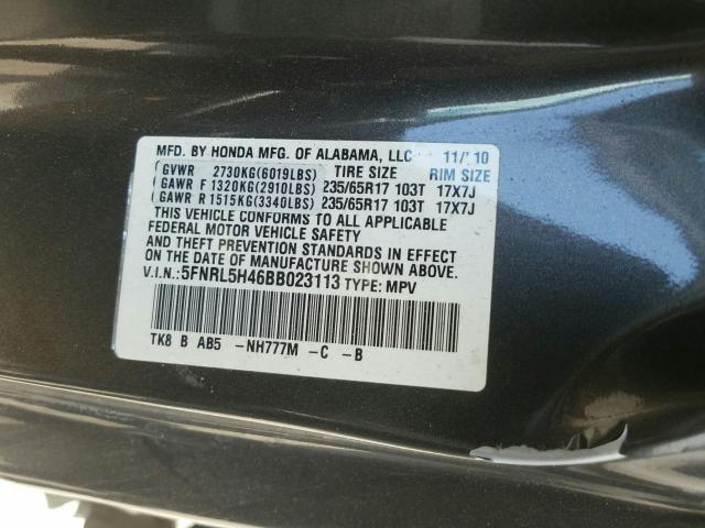 Photo 9 VIN: 5FNRL5H46BB023113 - HONDA ODYSSEY EX 