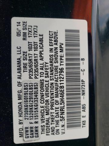 Photo 12 VIN: 5FNRL5H46EB112796 - HONDA ODYSSEY EX 