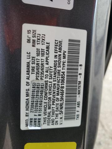 Photo 12 VIN: 5FNRL5H46FB106854 - HONDA ODYSSEY EX 