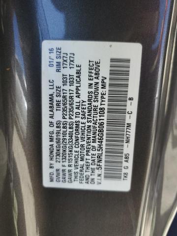 Photo 12 VIN: 5FNRL5H46GB061108 - HONDA ODYSSEY EX 