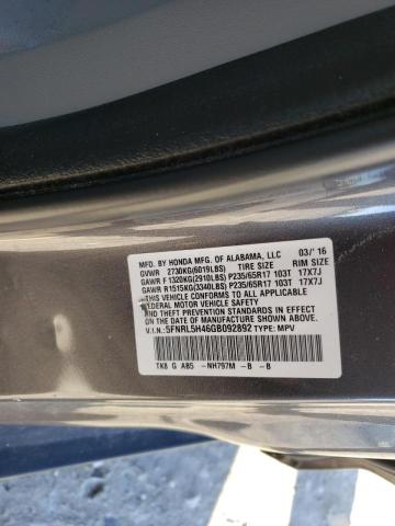 Photo 9 VIN: 5FNRL5H46GB092892 - HONDA ODYSSEY EX 