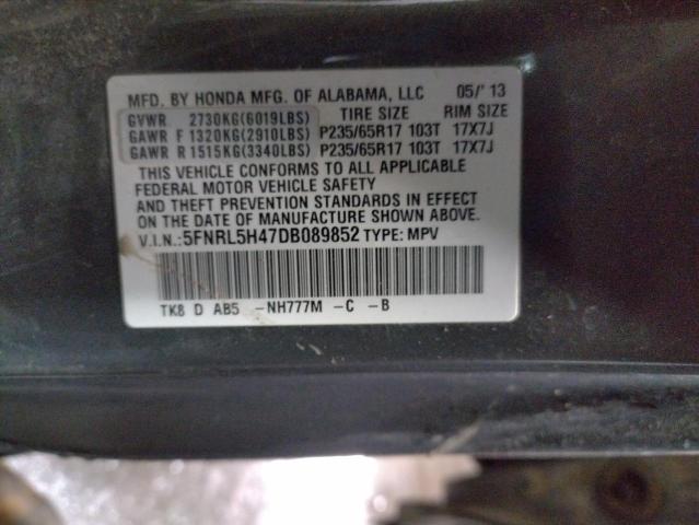 Photo 9 VIN: 5FNRL5H47DB089852 - HONDA ODYSSEY EX 