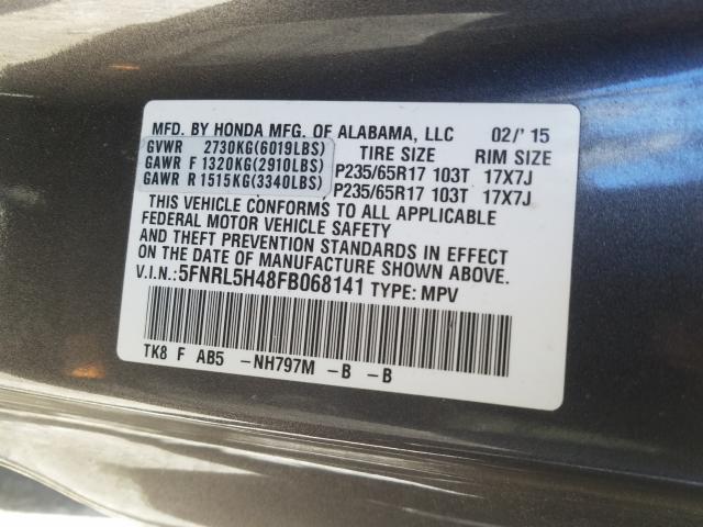 Photo 9 VIN: 5FNRL5H48FB068141 - HONDA ODYSSEY EX 