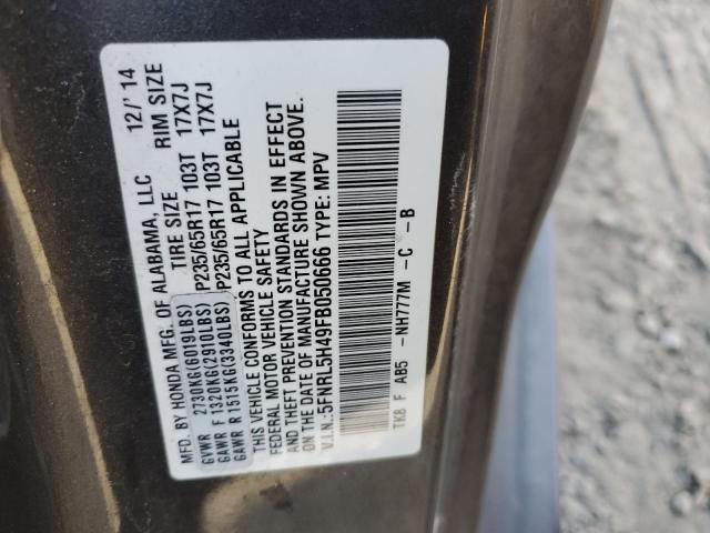 Photo 12 VIN: 5FNRL5H49FB050666 - HONDA ODYSSEY EX 