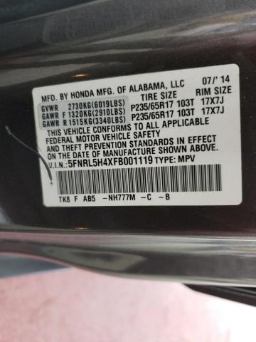 Photo 12 VIN: 5FNRL5H4XFB001119 - HONDA ODYSSEY EX 