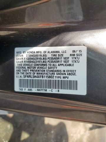 Photo 12 VIN: 5FNRL5H4XFB115802 - HONDA ODYSSEY EX 