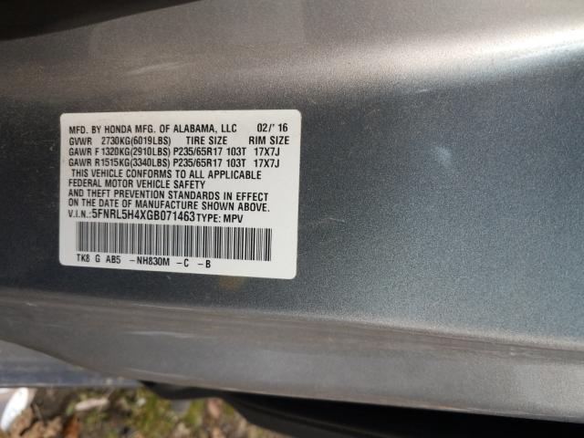 Photo 9 VIN: 5FNRL5H4XGB071463 - HONDA ODYSSEY EX 