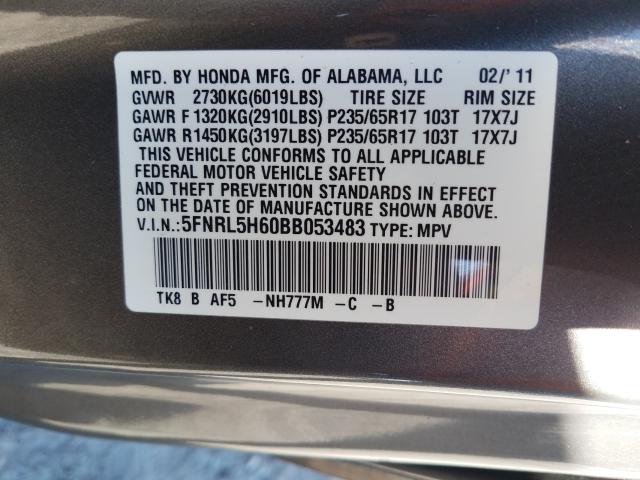 Photo 9 VIN: 5FNRL5H60BB053483 - HONDA ODYSSEY EX 