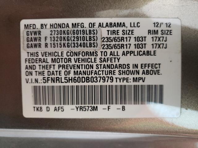 Photo 9 VIN: 5FNRL5H60DB037979 - HONDA ODYSSEY EX 