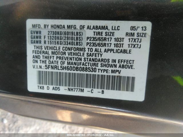 Photo 8 VIN: 5FNRL5H60DB088530 - HONDA ODYSSEY 