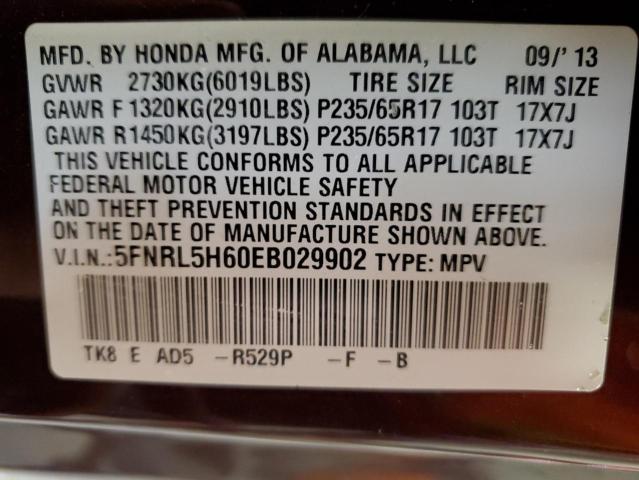 Photo 12 VIN: 5FNRL5H60EB029902 - HONDA ODYSSEY EX 