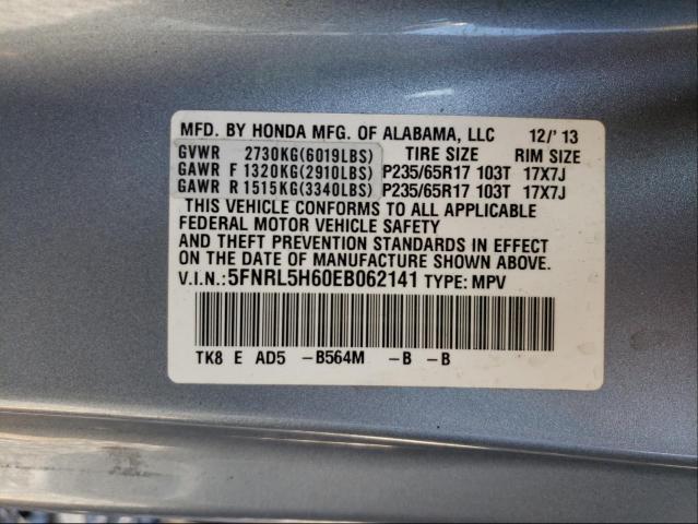 Photo 9 VIN: 5FNRL5H60EB062141 - HONDA ODYSSEY EX 