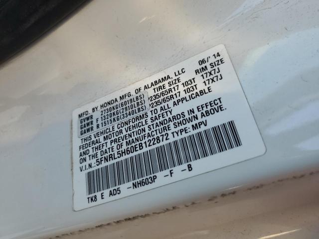 Photo 12 VIN: 5FNRL5H60EB122872 - HONDA ODYSSEY EX 