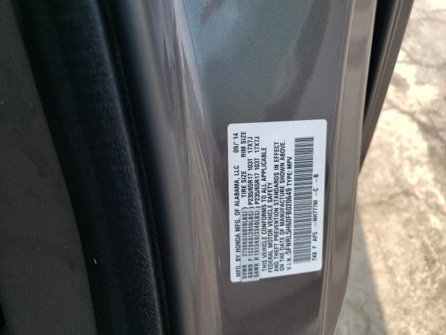 Photo 9 VIN: 5FNRL5H60FB020649 - HONDA ODYSSEY EX 