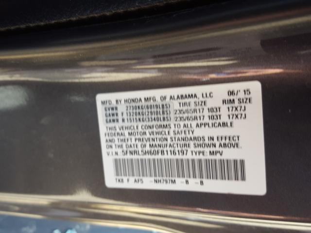 Photo 9 VIN: 5FNRL5H60FB116197 - HONDA ODYSSEY EX 