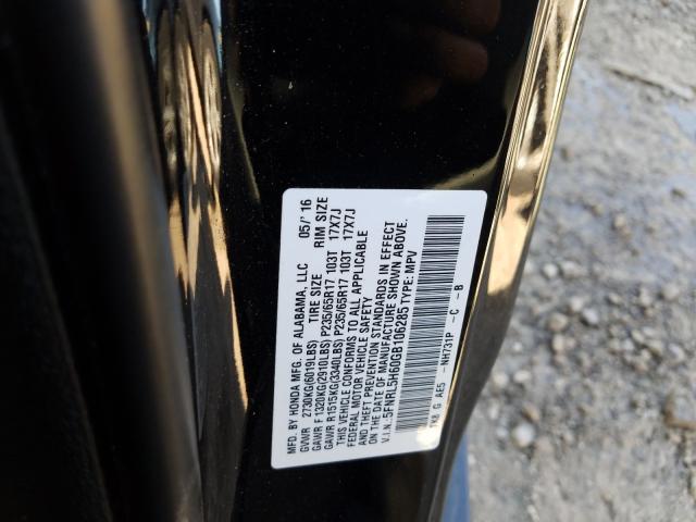 Photo 9 VIN: 5FNRL5H60GB106285 - HONDA ODYSSEY EX 